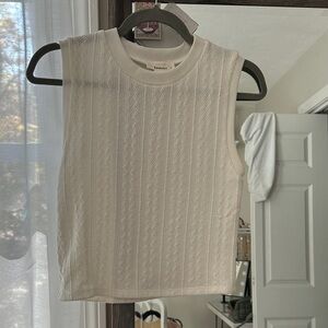 URBAN Romantics Cream Textured Tank Top